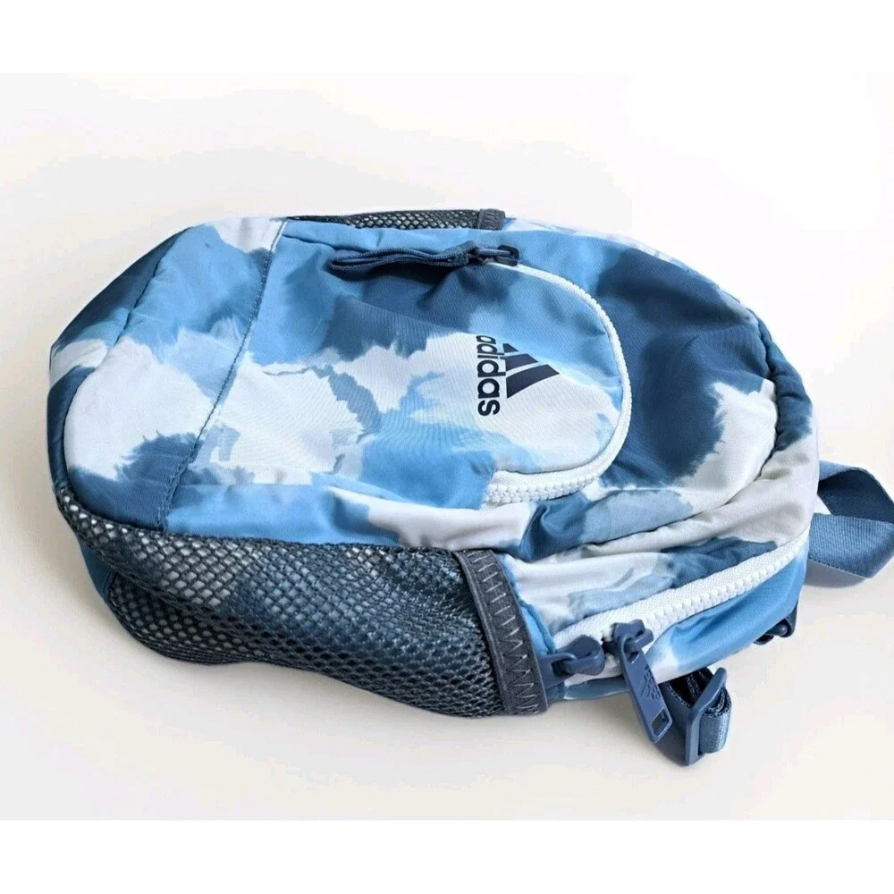 Adidas Mini Cloud Blue White Tiedye Backpack Linear Bag School Travel Carry On